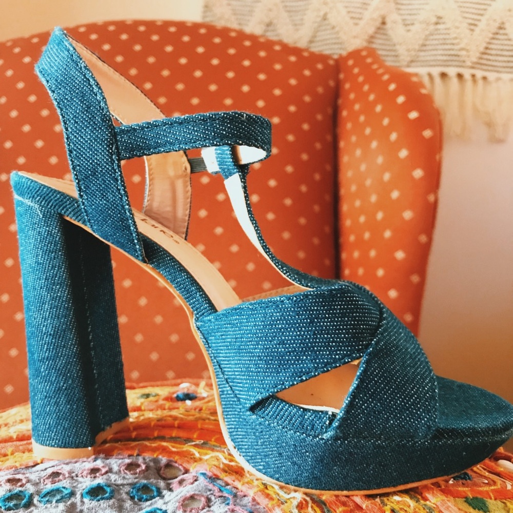 Denim Heels - image 1